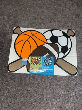 All Sports Foam Bulletin Board - Orange, White, Brown